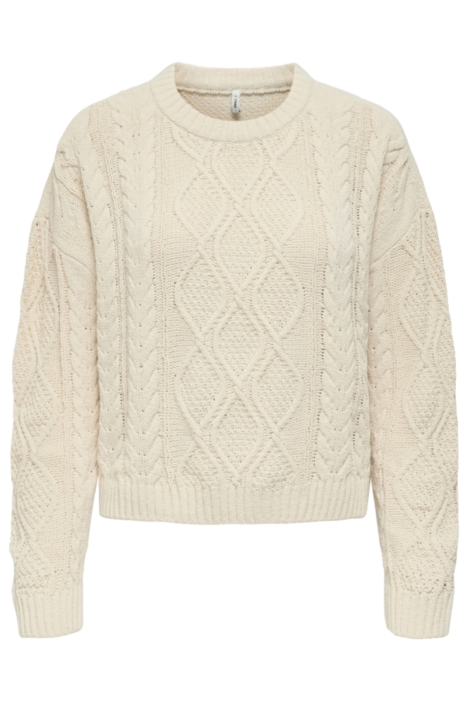 ONLELLY LIFE LS CABLE O-NECK CC KNT 15351234 Birch